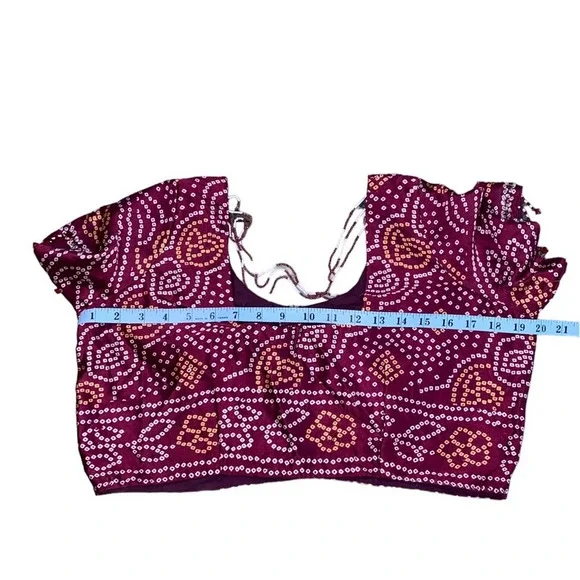 Women's Red & Brown India Lengha, Chanya Choli (~L) - Picture 9 of 13